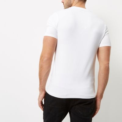 White logo muscle fit T-shirt